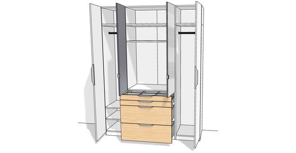 Kleiderschrank Unit 4trg. Maxihöhe - KONVENTIONELL (182,2/242,2/58,3cm) - Ondega