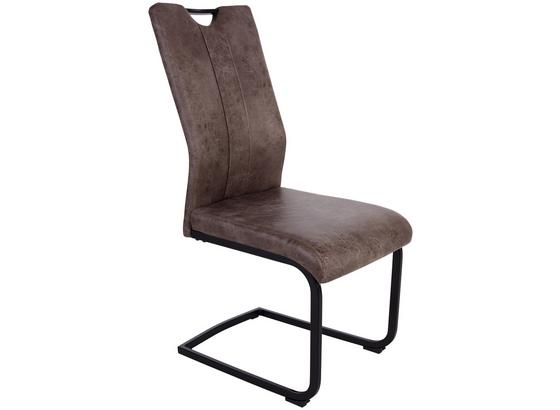 Schwingstuhl Indra - Dunkelbraun/Schwarz, MODERN, Textil/Metall (43/98/58cm) Schwingstuhl Indra - Dunkelbraun/Schwarz, MODERN, Textil/Metall (43/98/58cm)