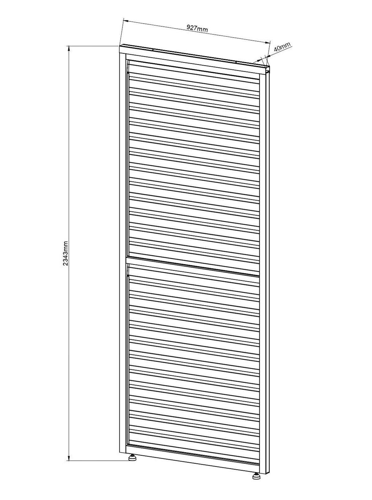 Lamellenwand verstellbar 93cm für Core+Pergola 3x4m und 3x6m - Anthrazit, Basics, Metall (92,5/234/4cm) - Gardenson