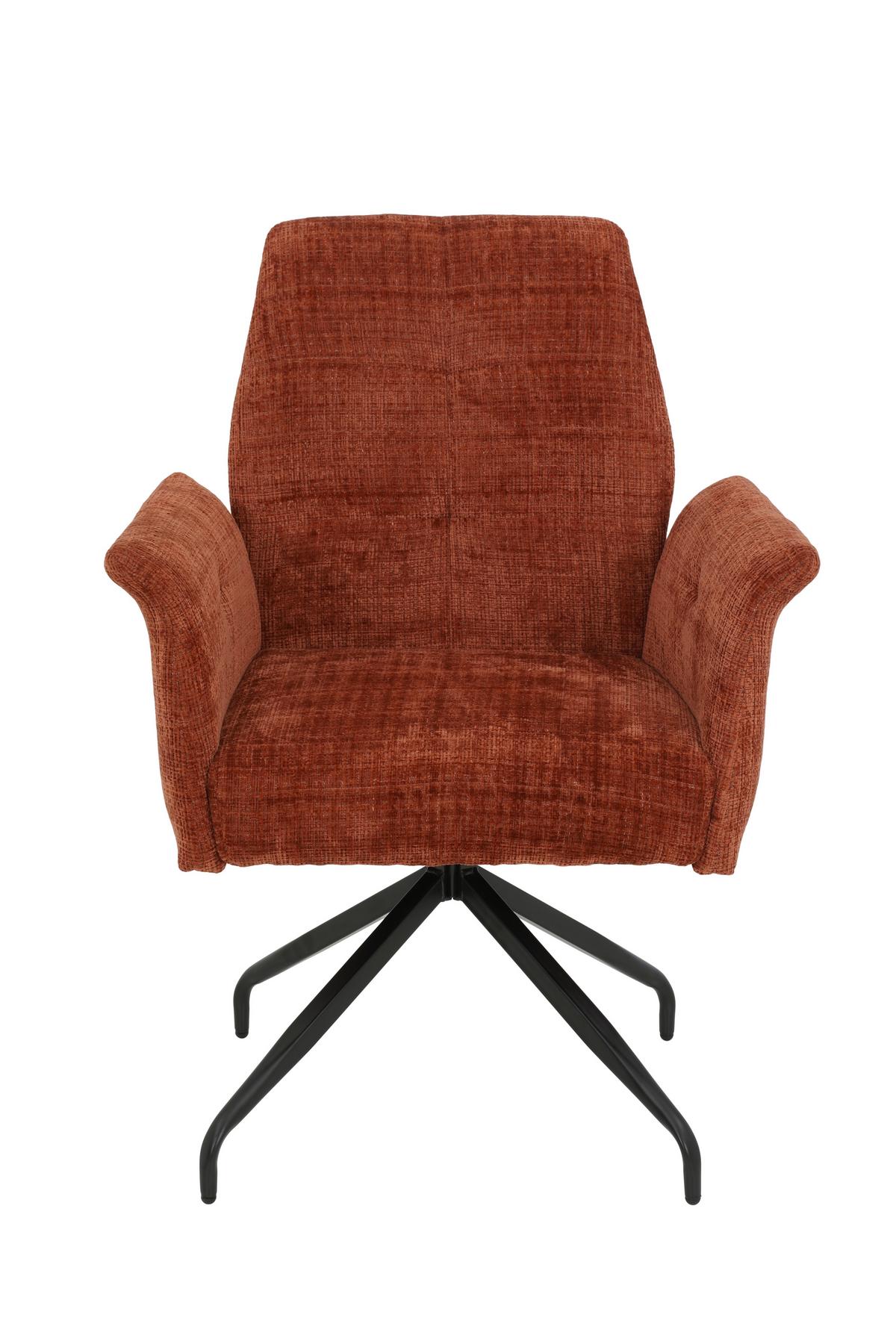 ARMLEHNSTUHL VIKTORIA S - Schwarz/Kupferfarben, MODERN, Textil/Metall (71/93/68cm) - P & B