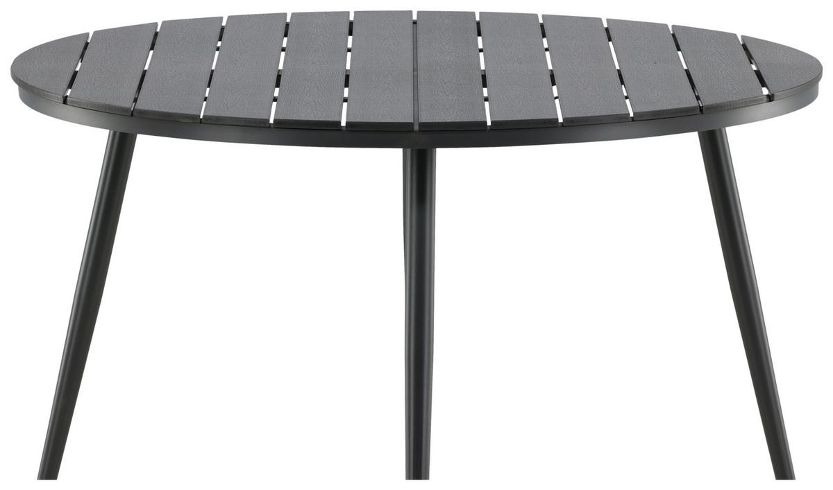 Gartentisch Break Aluminium D: 120cm - Schwarz, KONVENTIONELL, Kunststoff/Metall (120/74cm) - Gardenson