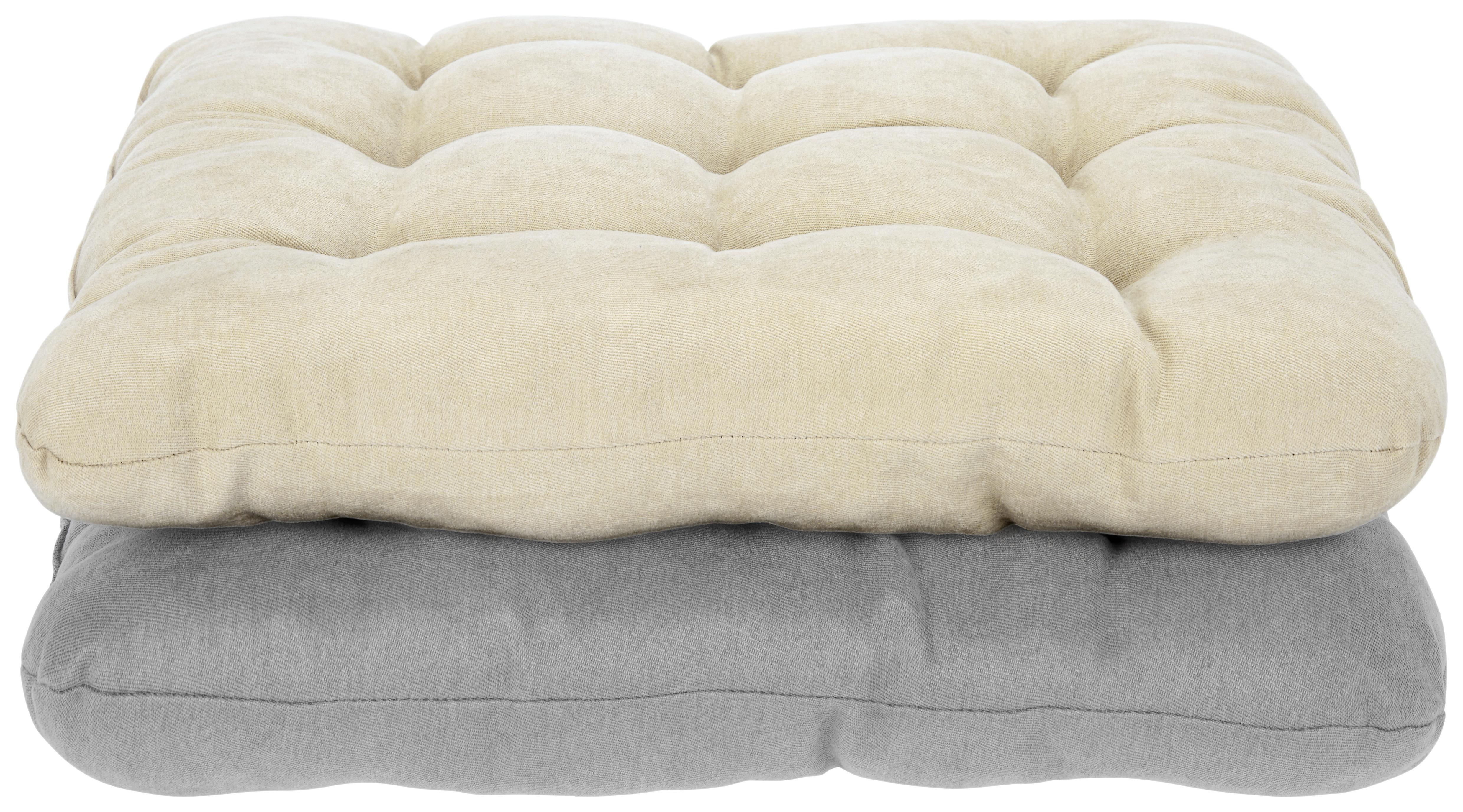 Sedák Nizza, 40/40 Cm, Šedá - šedá, textil (40/40cm) - Modern Living