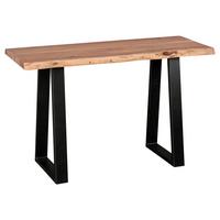 Konsolentisch Gaya Akazie Echtholz/Eisen B: 120 cm - Schwarz/Akaziefarben, Design, Holz/Metall (120/45/75cm) - MID.YOU