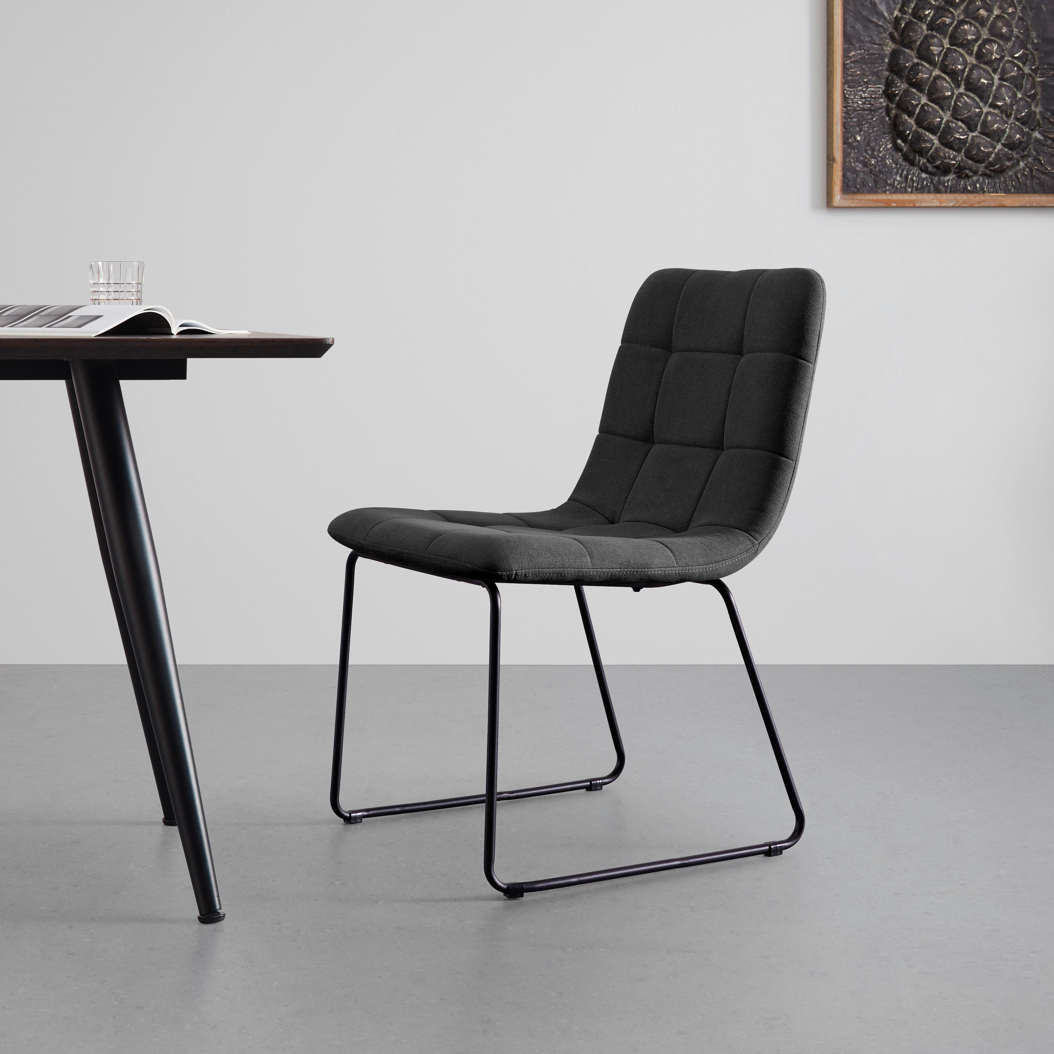 Stolička MIA tmavosivá - čierna/tmavosivá, Modern, kov/drevo (46/82/58cm) - Bessagi Home