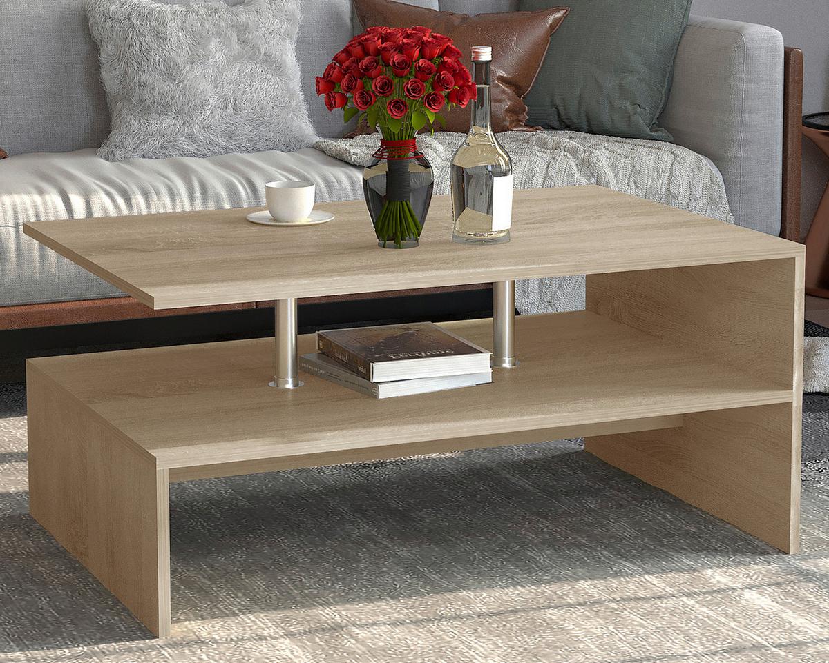 Couchtisch Maliso Sonoma Eiche Dekor - Sonoma Eiche, Design, Holzwerkstoff (90/60/42cm) - MID.YOU