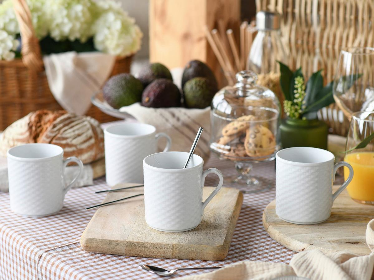 Kaffeebecherset Polo Porzellan, Weiß, 6-teilig - Weiß, Basics, Keramik (250ml) - Creatable