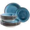 Tafelservice Lumaca Keramik 6 Personen Geschirr Set Blau - Dunkelblau, Basics, Keramik - Mäser