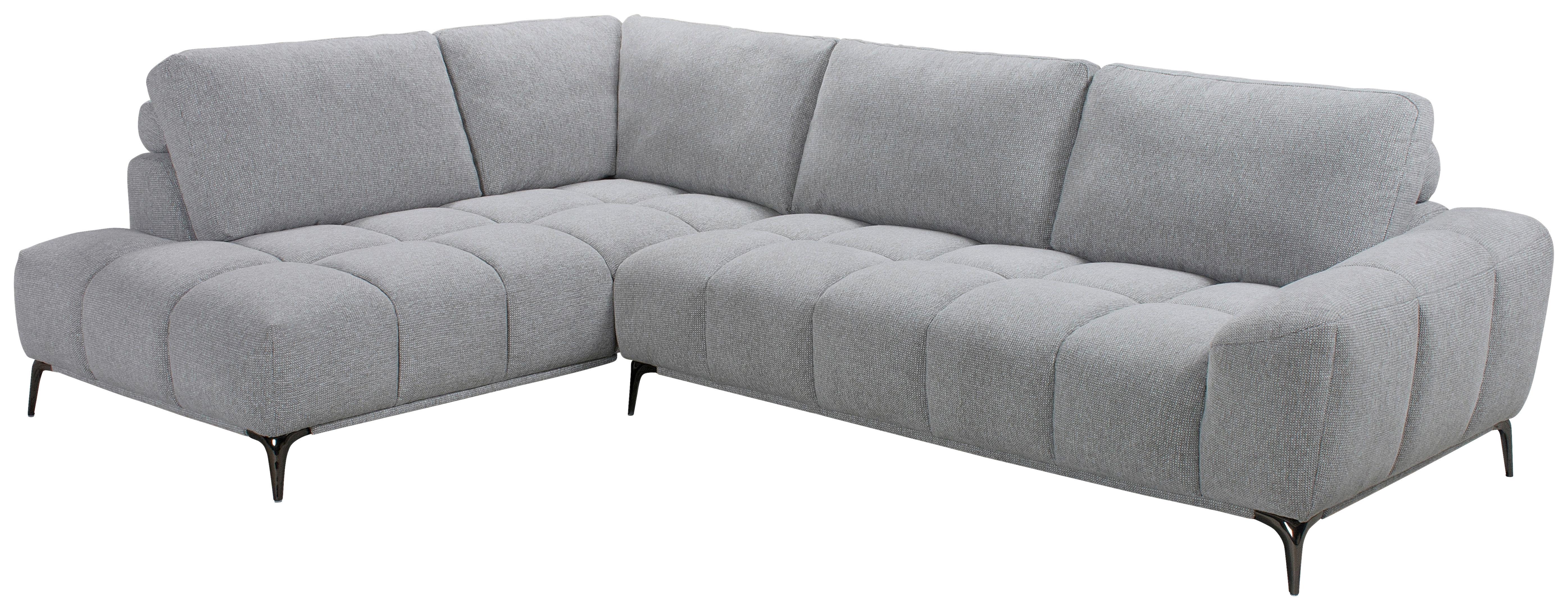 Sofa Orlando Webstoff Grau, S: 204x294 - Naturfarben/Grau, MODERN, Holz/Textil (204/294cm)