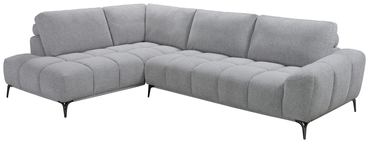 Sofa Orlando Webstoff Grau, S: 204x294 - Naturfarben/Grau, MODERN, Holz/Textil (204/294cm)