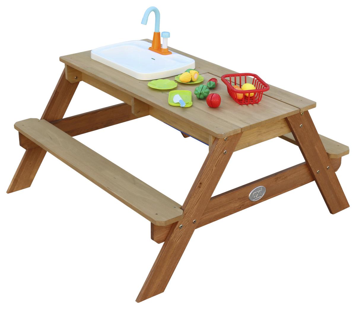 Sand- und Wassertisch A031.030.00 - Braun, KONVENTIONELL, Holz/Kunststoff (97,5/50/95cm) - Ambia Garden