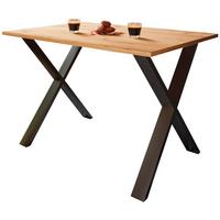 Schreibtisch Lona Schwarz, Eiche Dekor B: 160 cm - Honigeiche/Silberfarben, Design, Holzwerkstoff/Metall (160/76/80cm) - MID.YOU