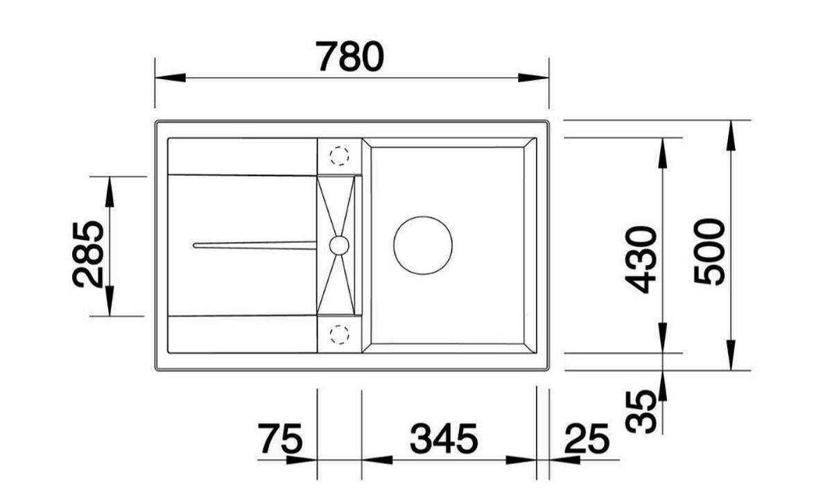 Granitový drez BLANCO METRA 45 S - Romantik / Landhaus (78/50/19cm) - Blanco