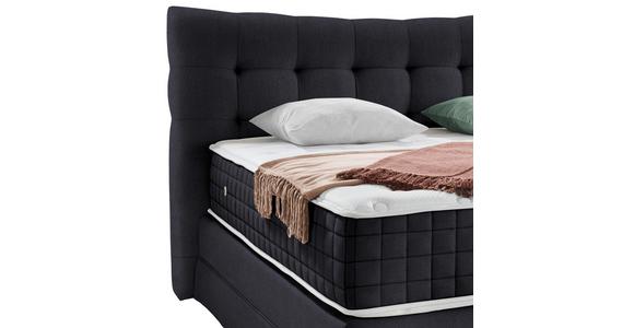 Boxspringbett mit Kontinental Matratze 160x200 Domino - Anthrazit, KONVENTIONELL, Holz (160/200cm) - James Wood