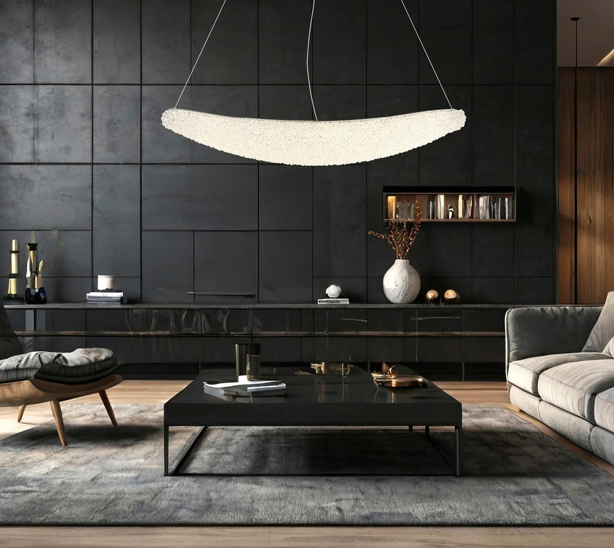 ZÁVĚSNÉ LED SVÍTIDLO KRISTALLA - čiré/barvy chromu, Design, kov/sklo (105/19/120cm) - Globo