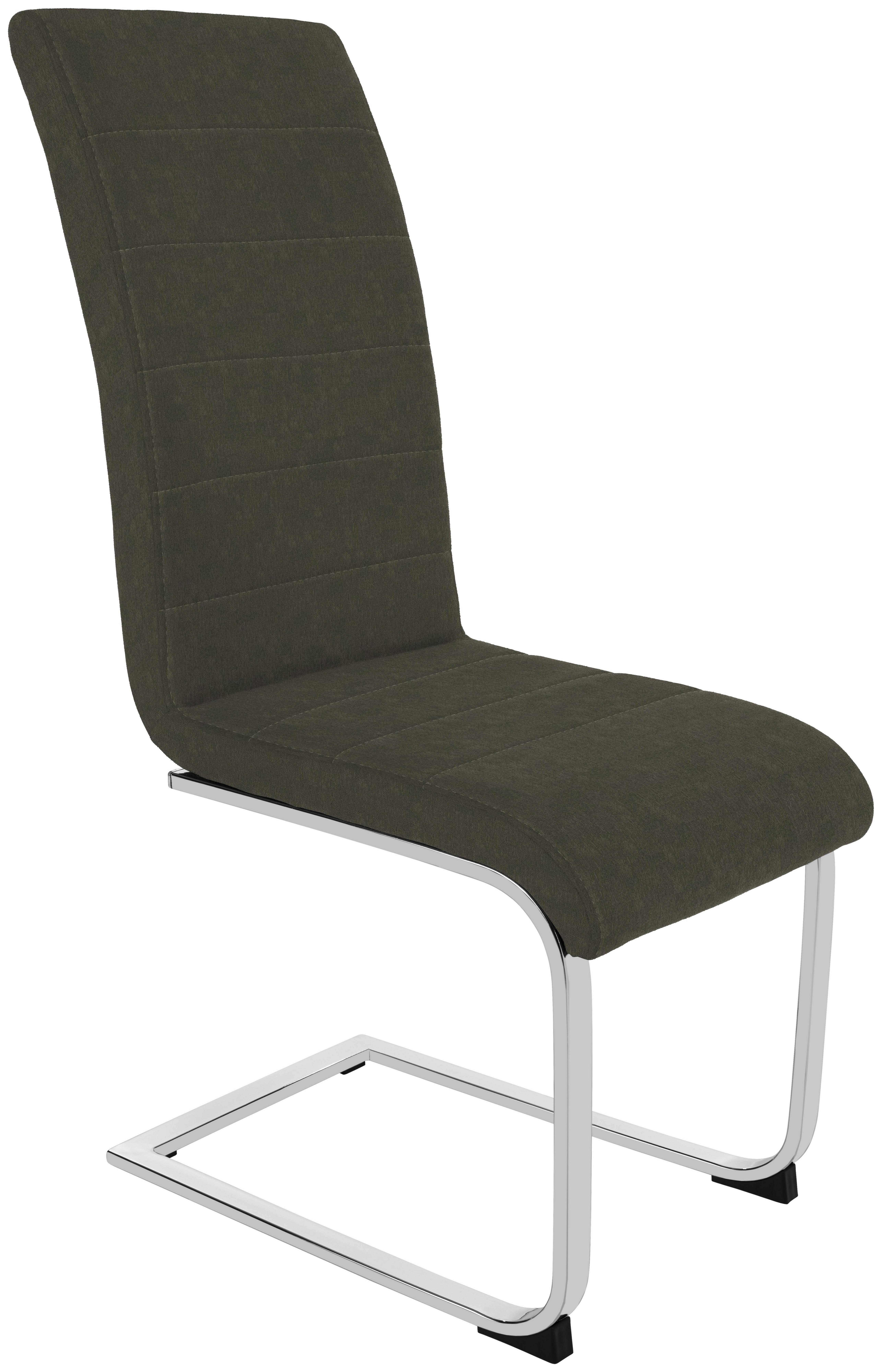 Schwingstuhl Cres - Chromfarben/Braun, MODERN, Holz/Textil (44/105/47cm)