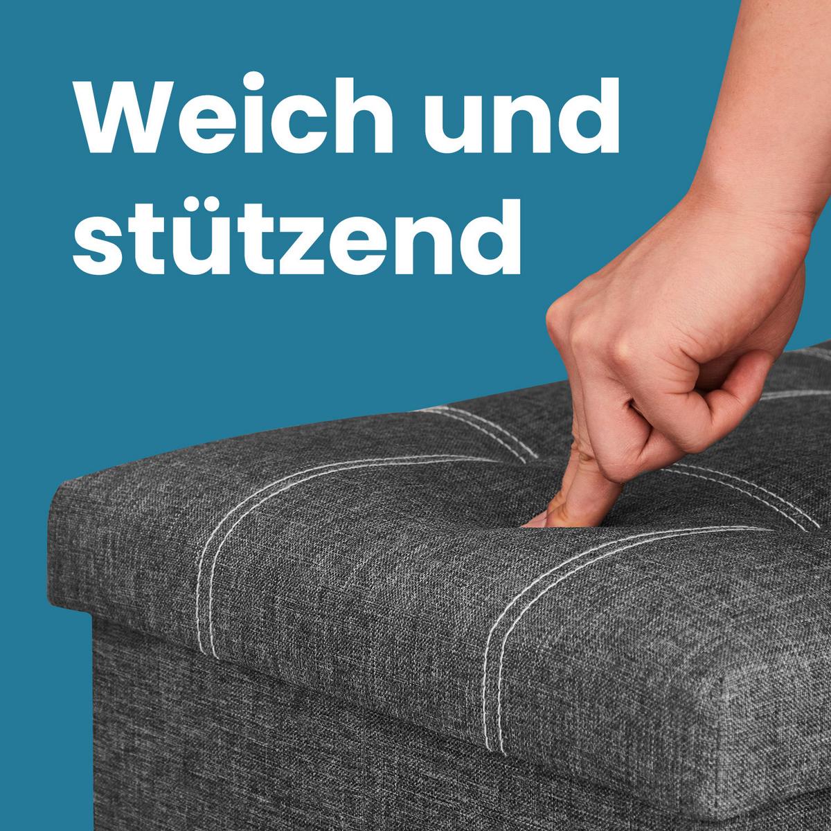 Sitzbox Grau B: 110 cm - Grau, Basics, Holzwerkstoff/Textil (110/38/38cm)