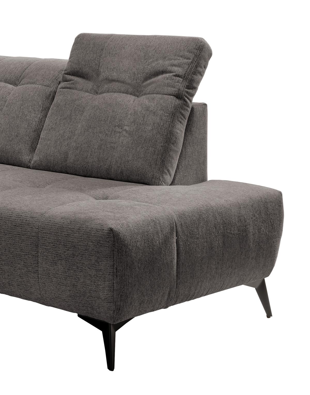 Ecksofa mit USB Anschluss Sano, Graubraun, S: 261x200 cm - Graubraun/Schwarz, MODERN, Textil (261/200cm) - Livetastic