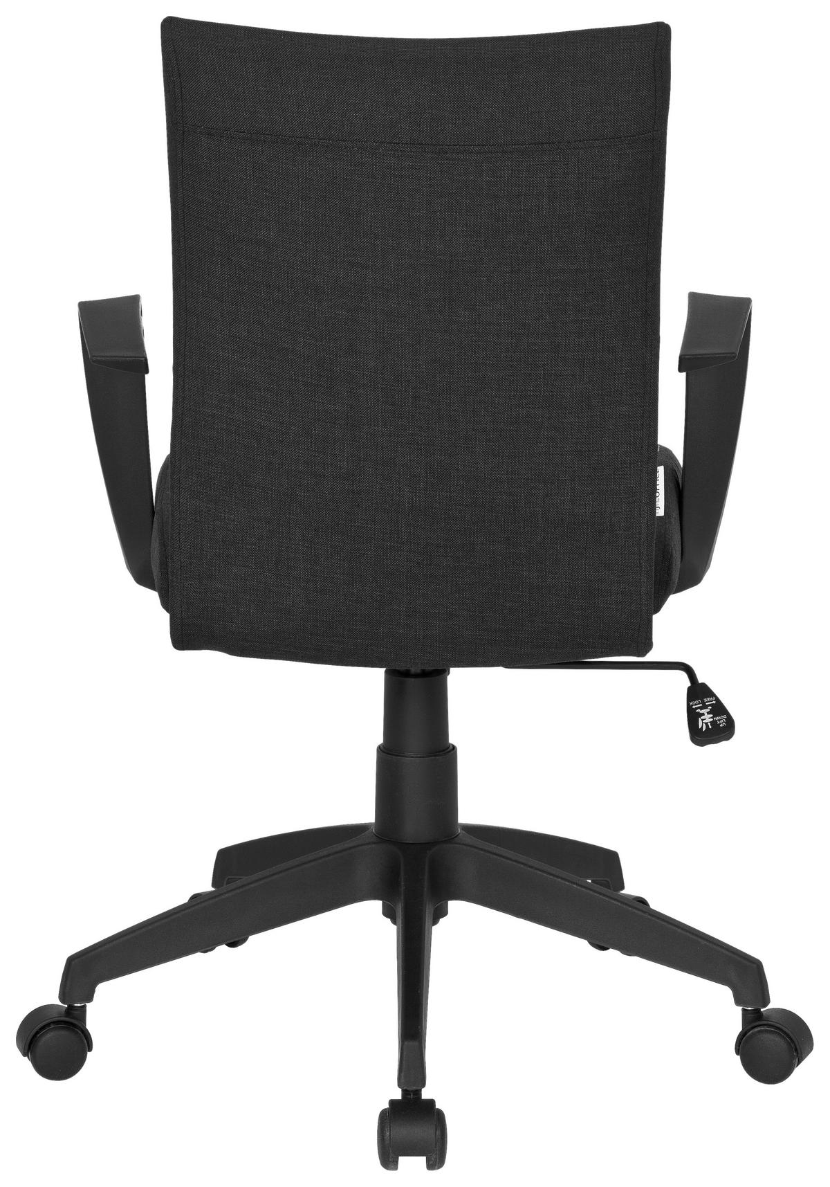 Bürostuhl Soft mit Armstützen Schwarz - Schwarz, MODERN, Kunststoff/Textil (54/104/44cm) - MID.YOU