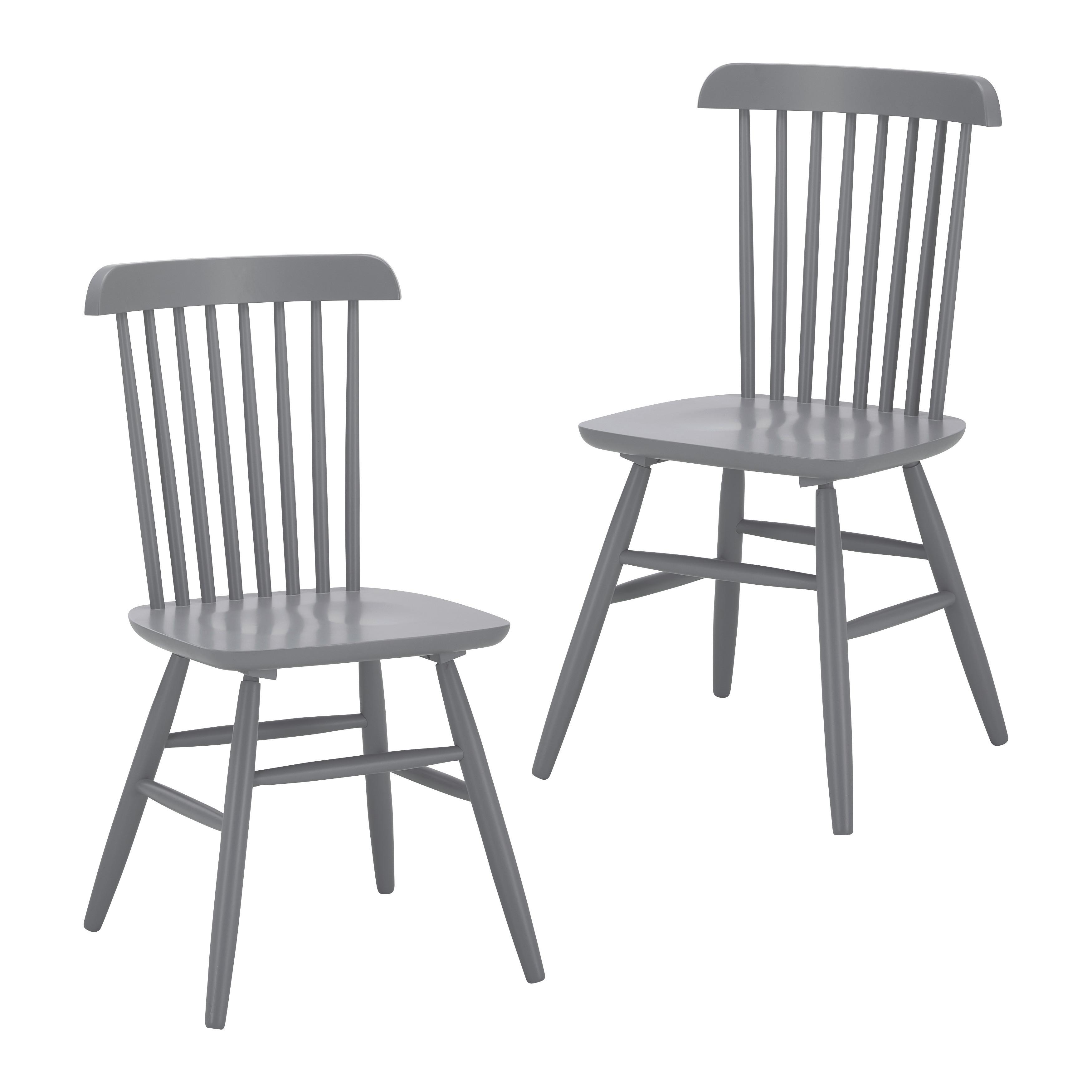 Sada židlí z masivu PEDRO šedá 2ks - šedá, Moderní, dřevo (48/89/52cm) - Bessagi Home