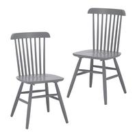 Sada židlí z masivu PEDRO šedá 2ks - šedá, Moderní, dřevo (48/89/52cm) - Bessagi Home