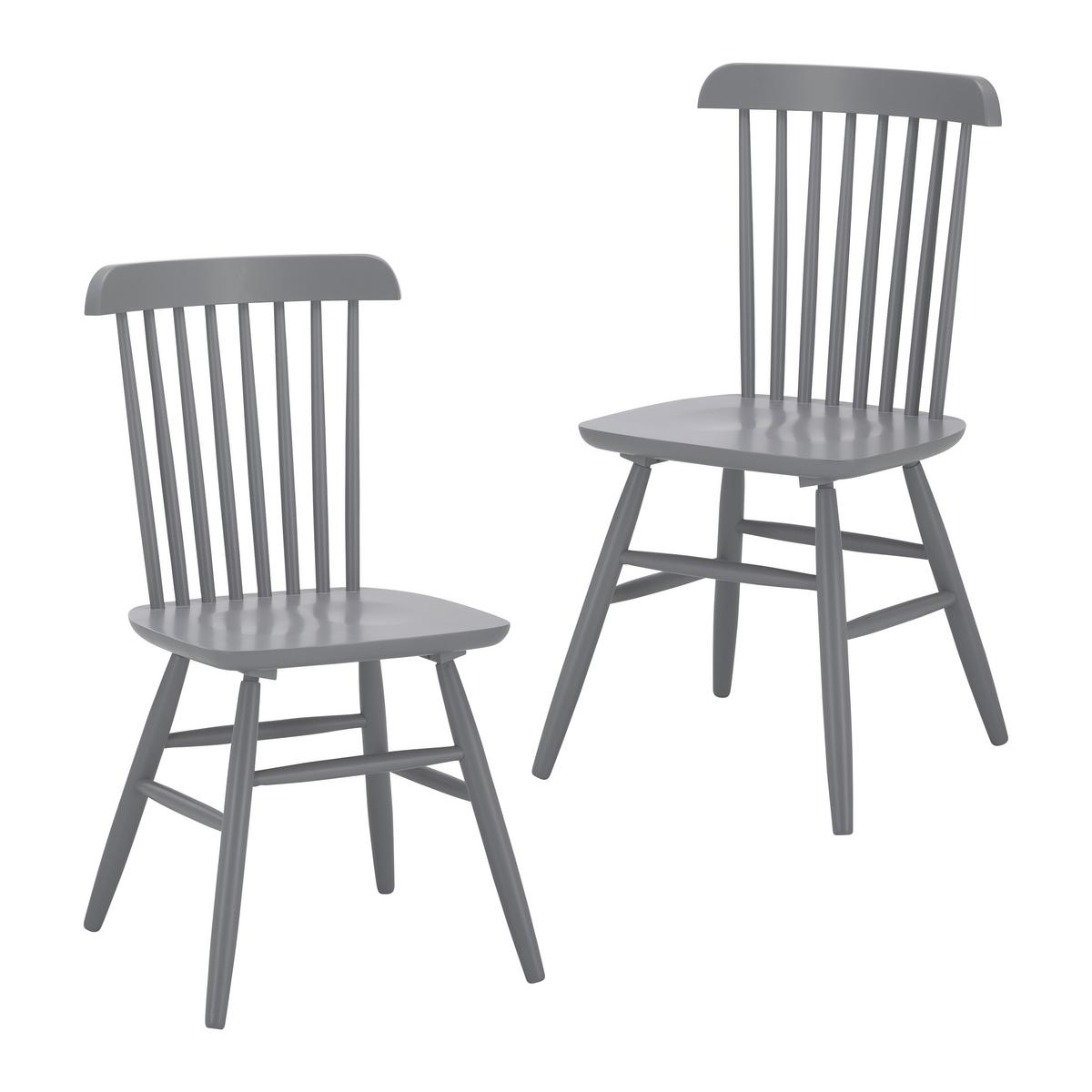 Sada židlí z masivu PEDRO šedá 2ks - šedá, Moderní, dřevo (48/89/52cm) - Bessagi Home