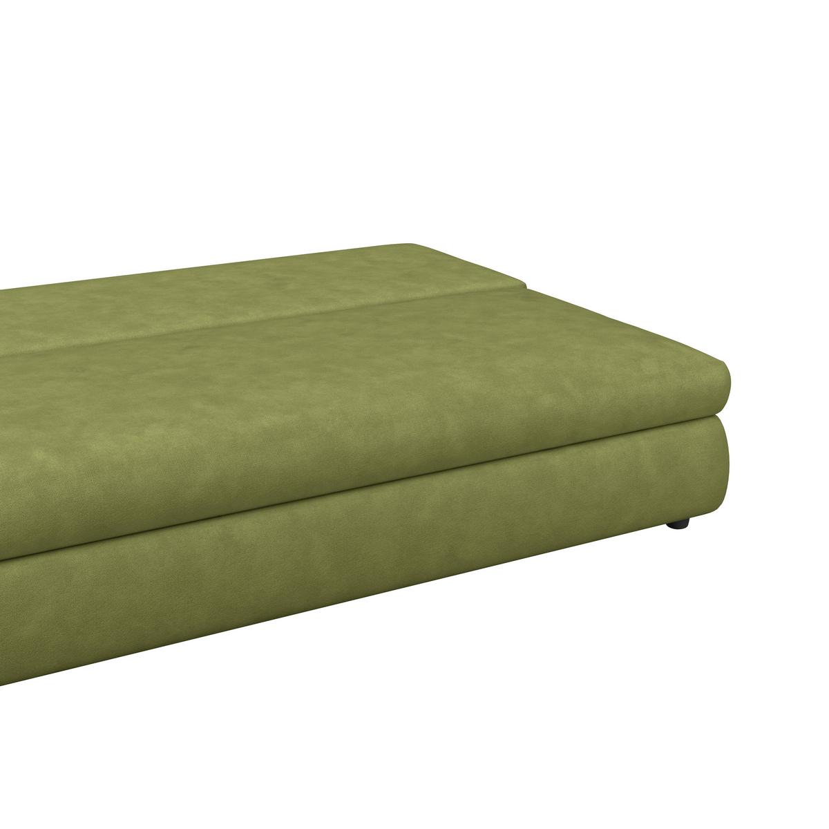 Schlafsofa Oslo Olivgrün, Lf: 200x140 cm - Olivgrün, Trend, Holz/Kunststoff (205/72/100cm)