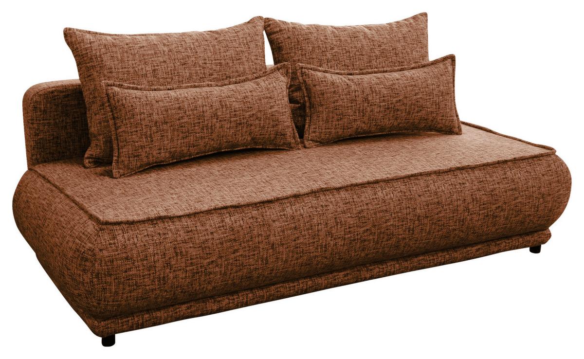 Schlafsofa Paros Rostfarben B: 214 Cm - Rostfarben/Beige, Design, Textil (214/96/105cm) - MID.YOU