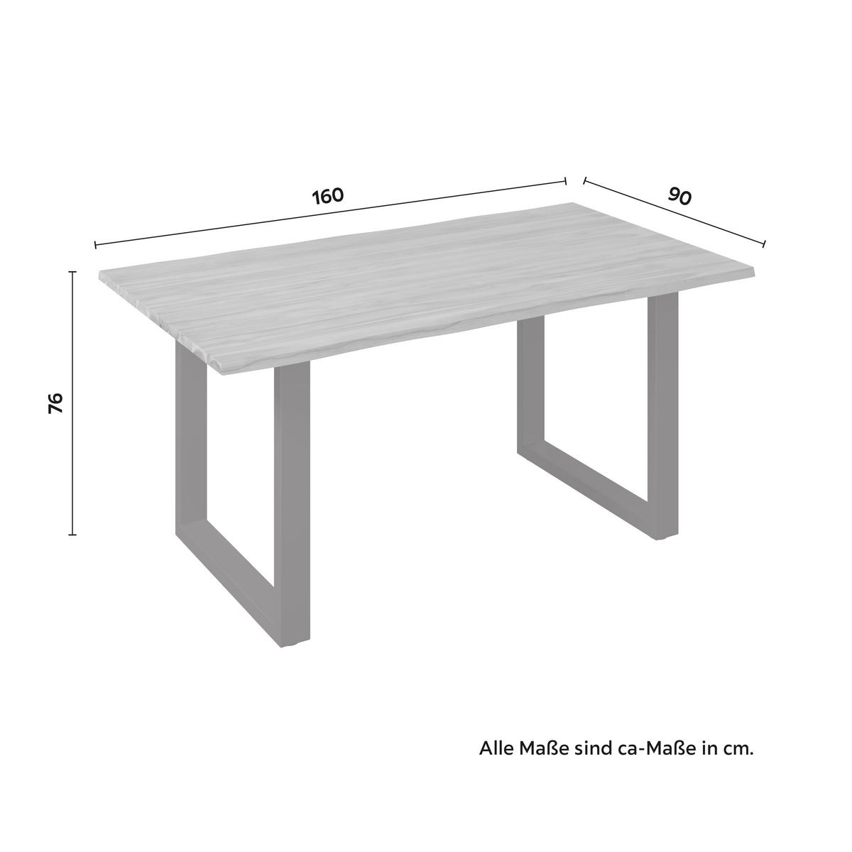 Jedálenský stôl Filo, š: 160 cm - čierna/farba akácie, Modern, kov/drevo (160/90/76cm) - Bessagi Home