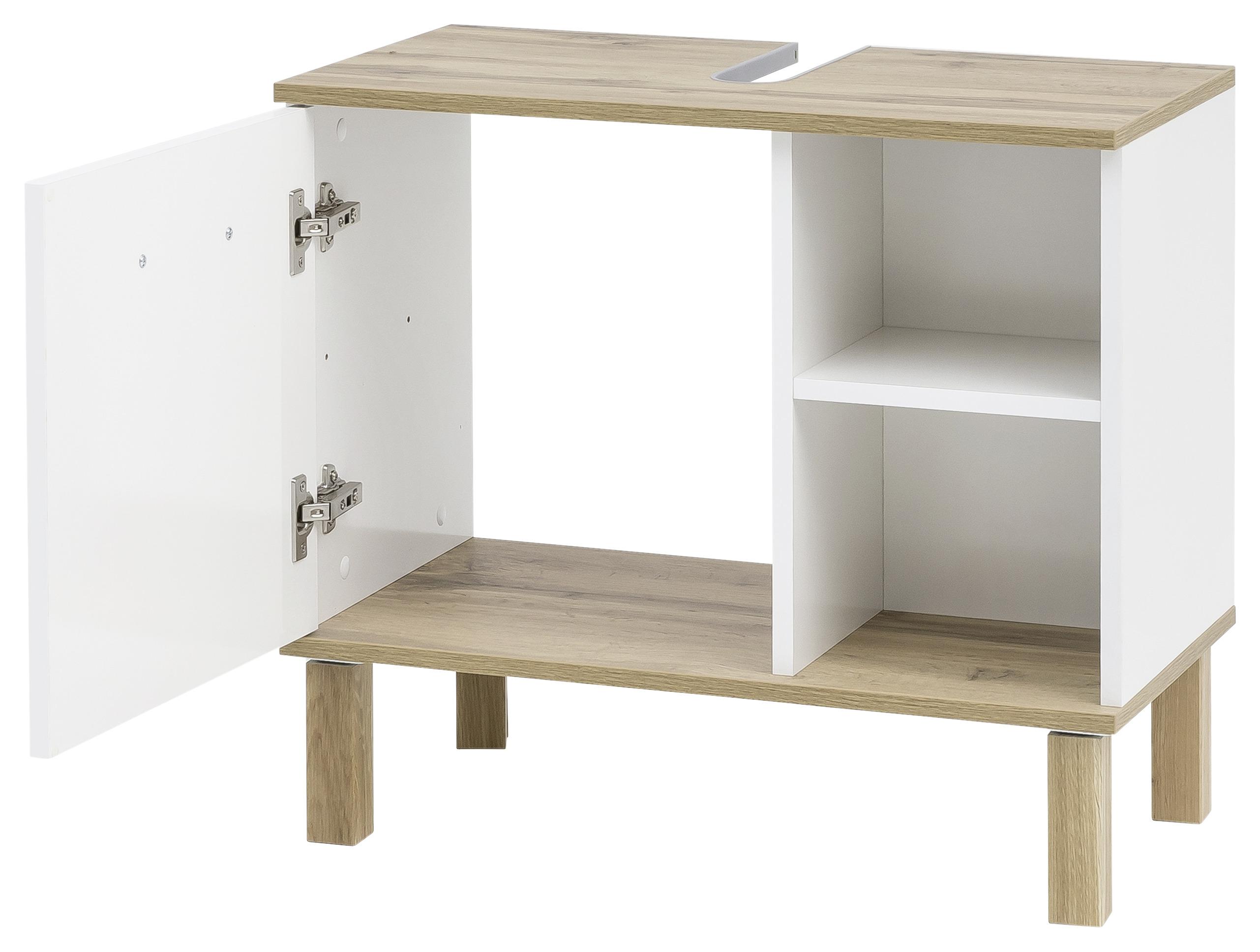 MID.YOU Waschbeckenunterschrank Padua B: 65,2 cm Eiche/Weiß