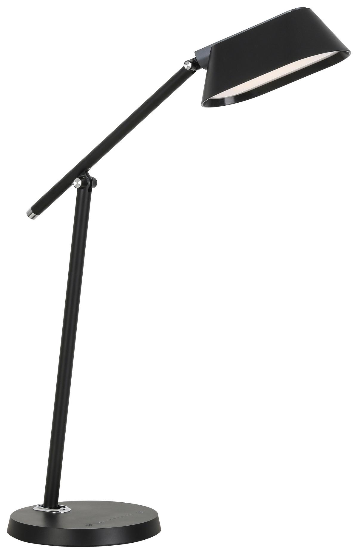 Schreibtischleuchte Christa - Chromfarben/Schwarz, Design, Kunststoff/Metall (46/46/18-79cm) - James Wood