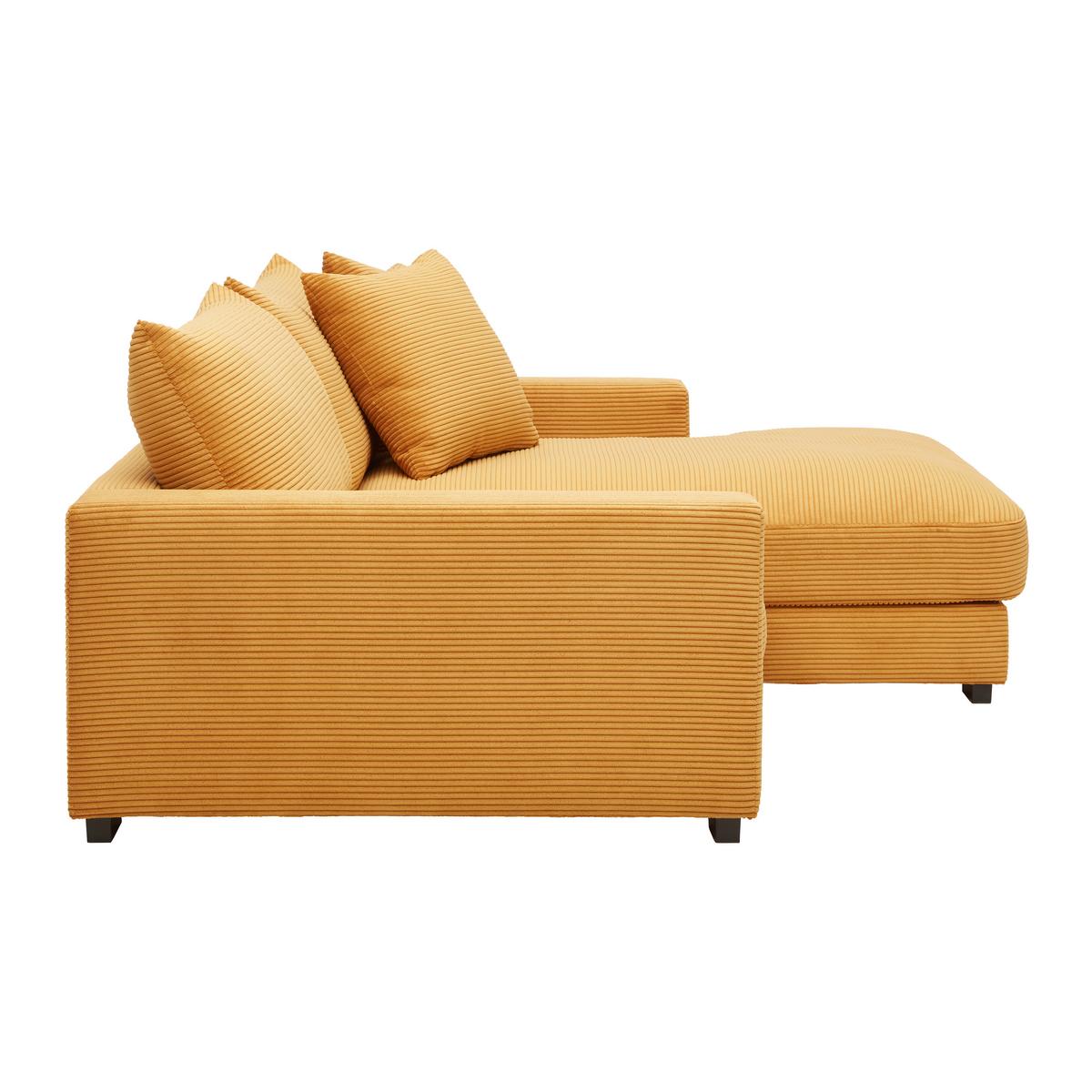 Rohová sedačka PEDRO, pravá, horčicovožltý menčester - horčicovožltá, Modern, textil (265/83/180cm) - Mömax