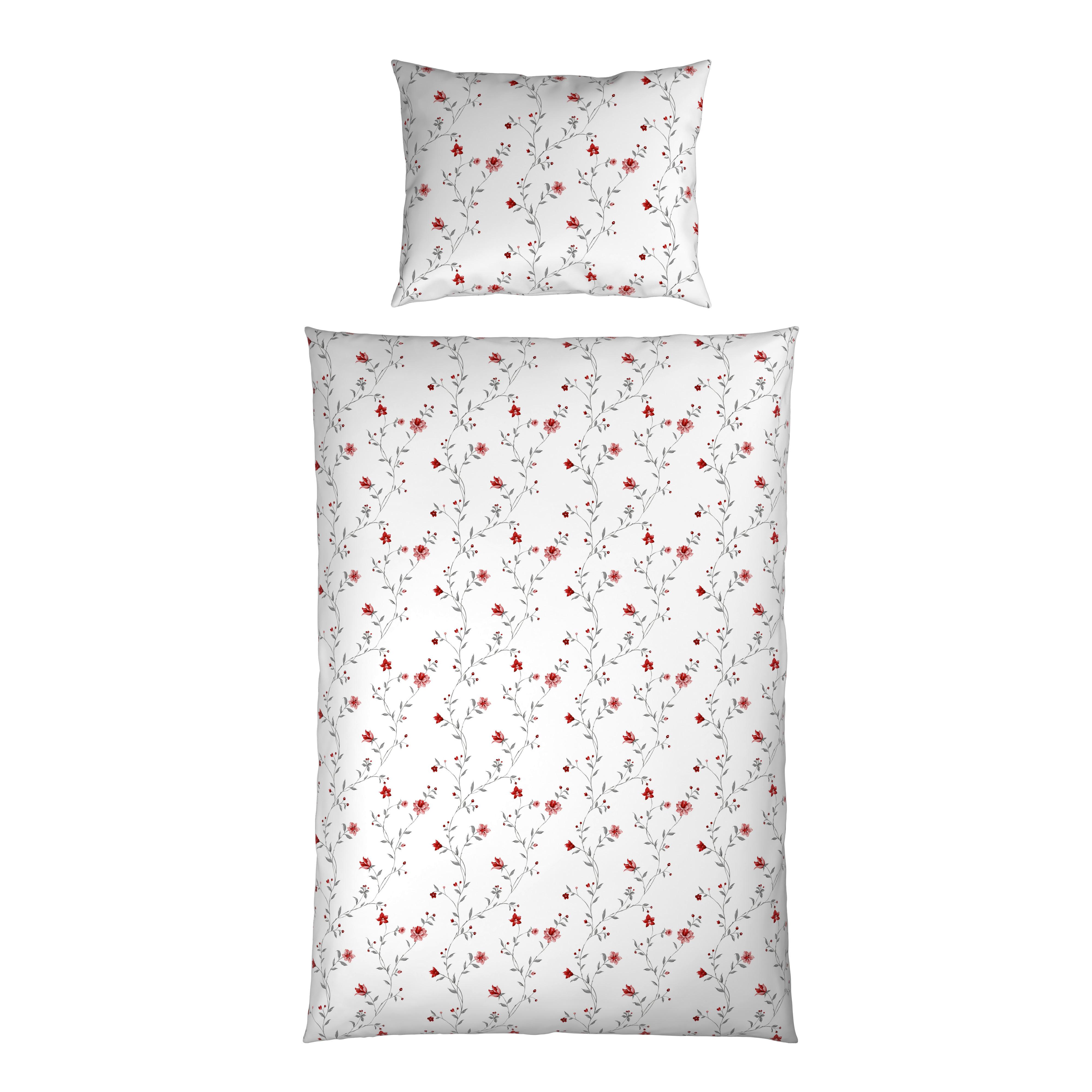 Bettwäsche Grace - Rot/Weiß, ROMANTIK / LANDHAUS, Textil - James Wood