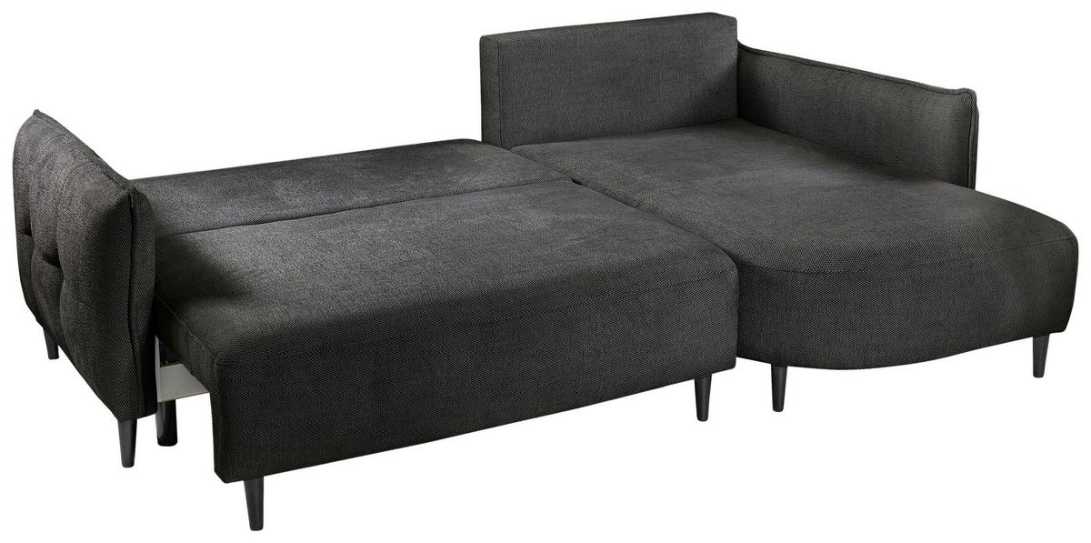 Ecksofa Sycylia Dunkelgrün/schwarz, 244 Cm - Dunkelgrün/Schwarz, Design, Textil (244/165cm) - MID.YOU