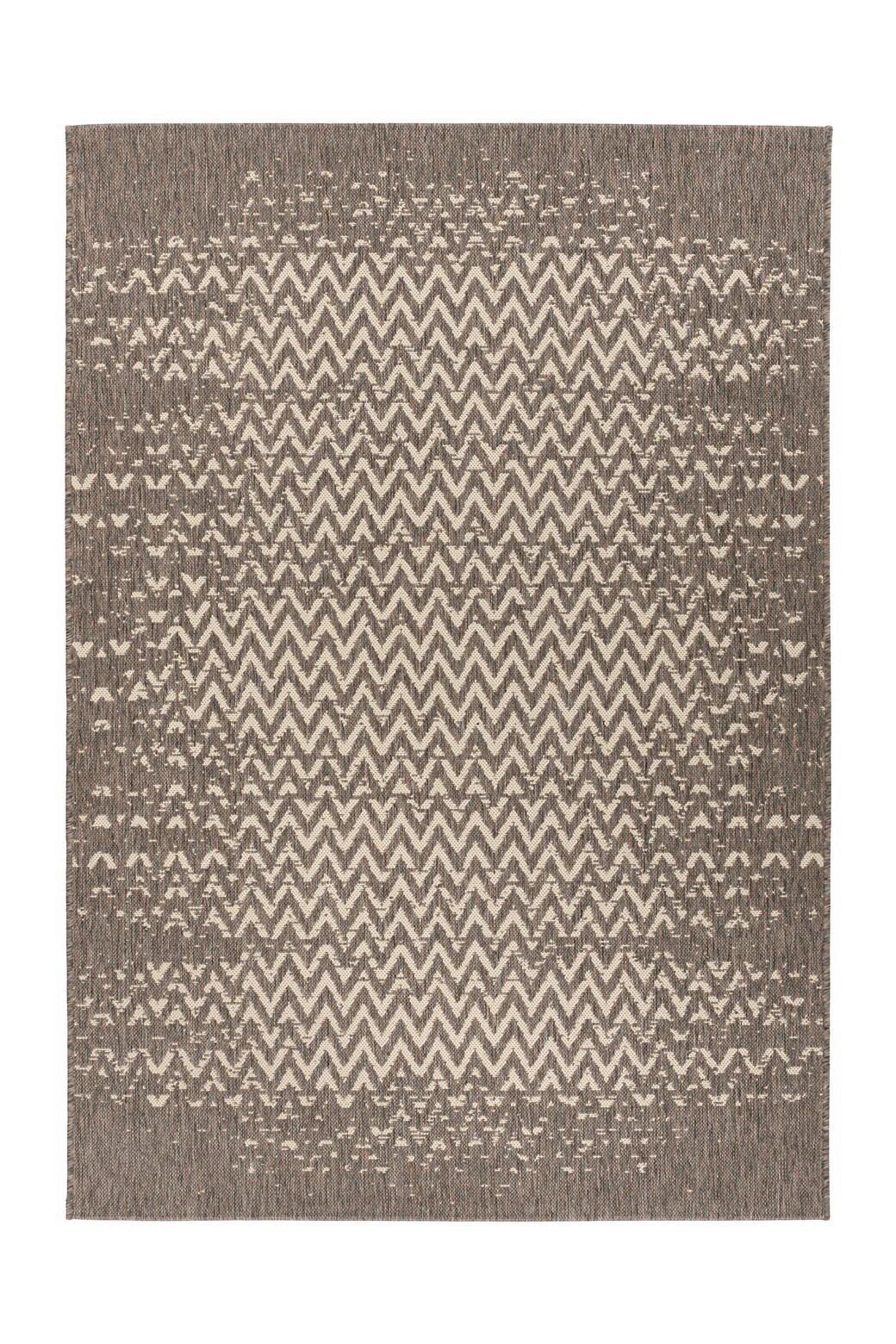 Flachwebteppich Splash 600 Braun/Creme, 120x170 cm - Creme/Braun, KONVENTIONELL, Textil (120/170cm) - Kayoom