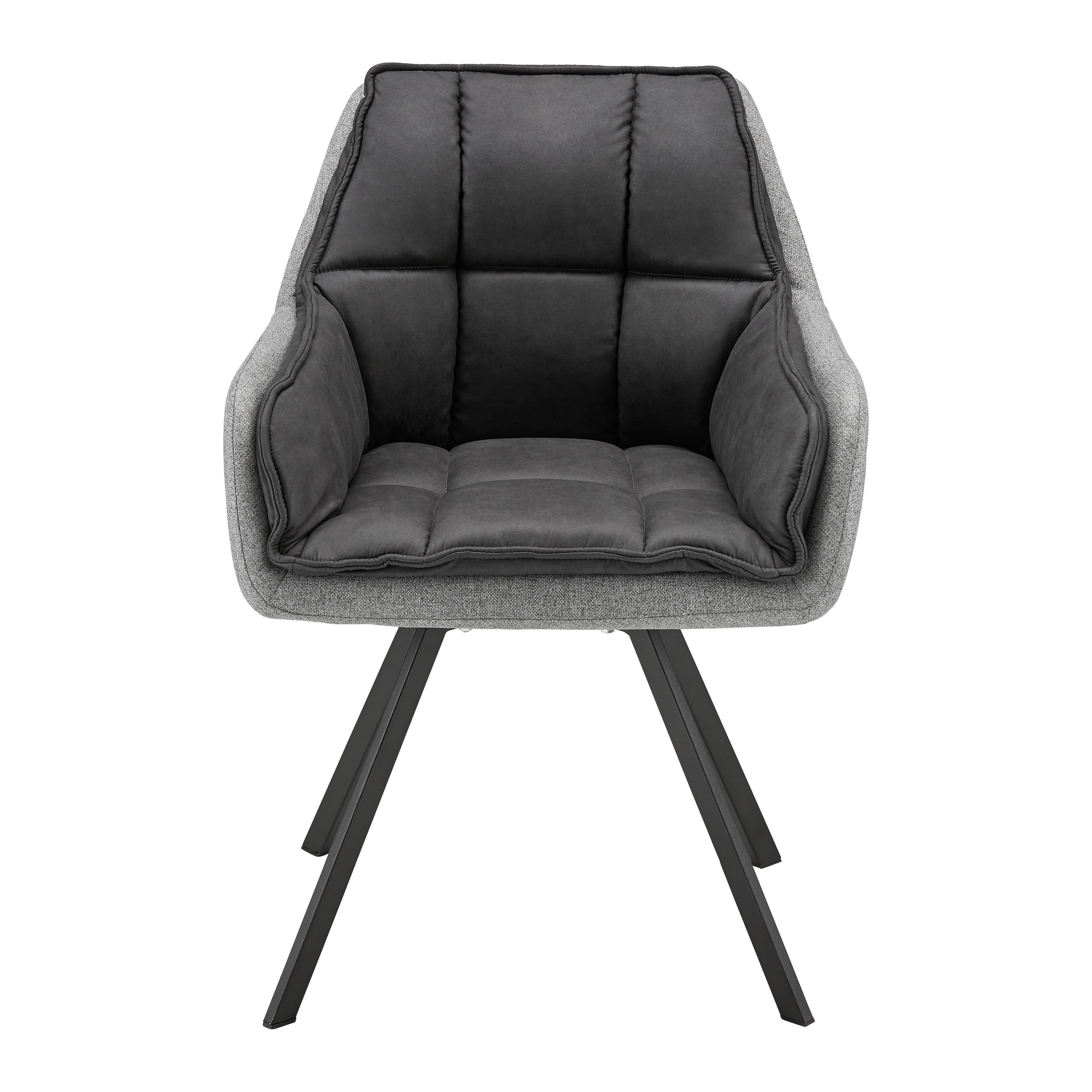 Jídelní Židle Billy - šedá/černá, Moderní, kov/textil (62/85/62cm) - P & B