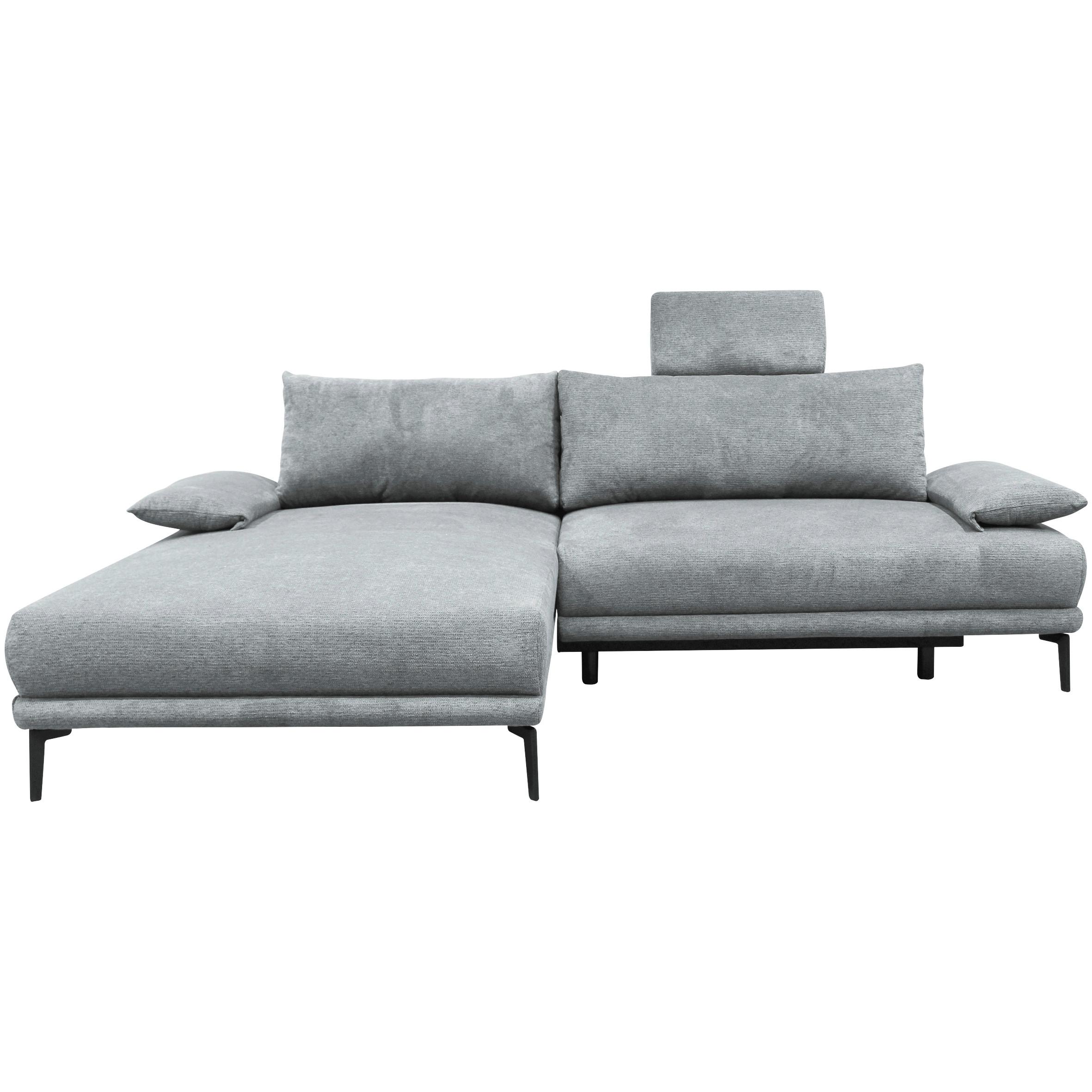 Ecksofa mit Bettkasten Lagacy 192x260 cm Webstoff Grau - Schwarz/Grau, Design, Textil (192/260cm) - MID.YOU