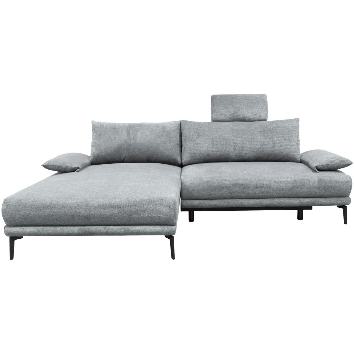Ecksofa Mit Bettkasten Lagacy 192x260 Cm Webstoff Grau - Schwarz/Grau, Design, Textil (192/260cm) - MID.YOU