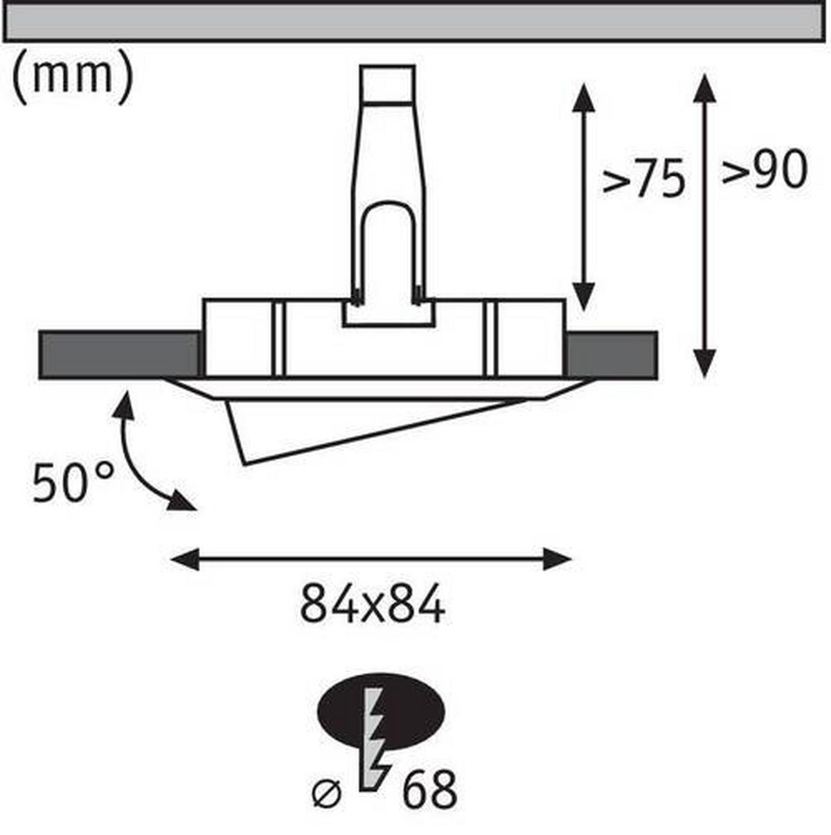 Deckenleuchte 3er-Set B: 8,4 cm, dimmbar, Rechteckig - Basics (8,4cm) - Paulmann