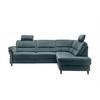 Ecksofa Cavoli Blau Relaxfunktion S: 266x190 cm - Blau/Schwarz, MODERN, Textil (266/190cm) - Livetastic
