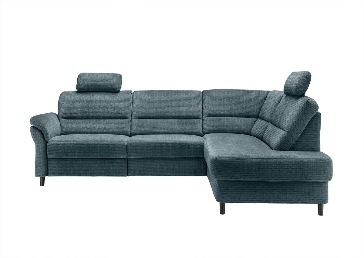 Ecksofa Cavoli Blau Relaxfunktion S: 266x190 Cm - Blau/Schwarz, MODERN, Textil (266/190cm) - Livetastic
