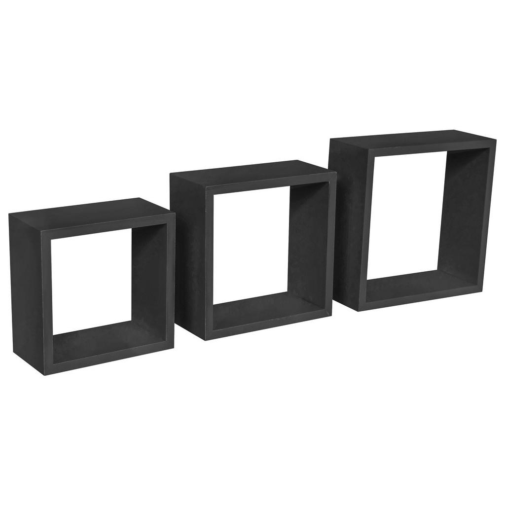 Wandregale Simple B: 30 cm Schwarz 3-teilig