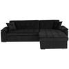 Ecksofa mit Schlaffunktion Keaton + Bettkasten, Schwarz - Schwarz, Basics, Textil (263/169cm) - Livetastic