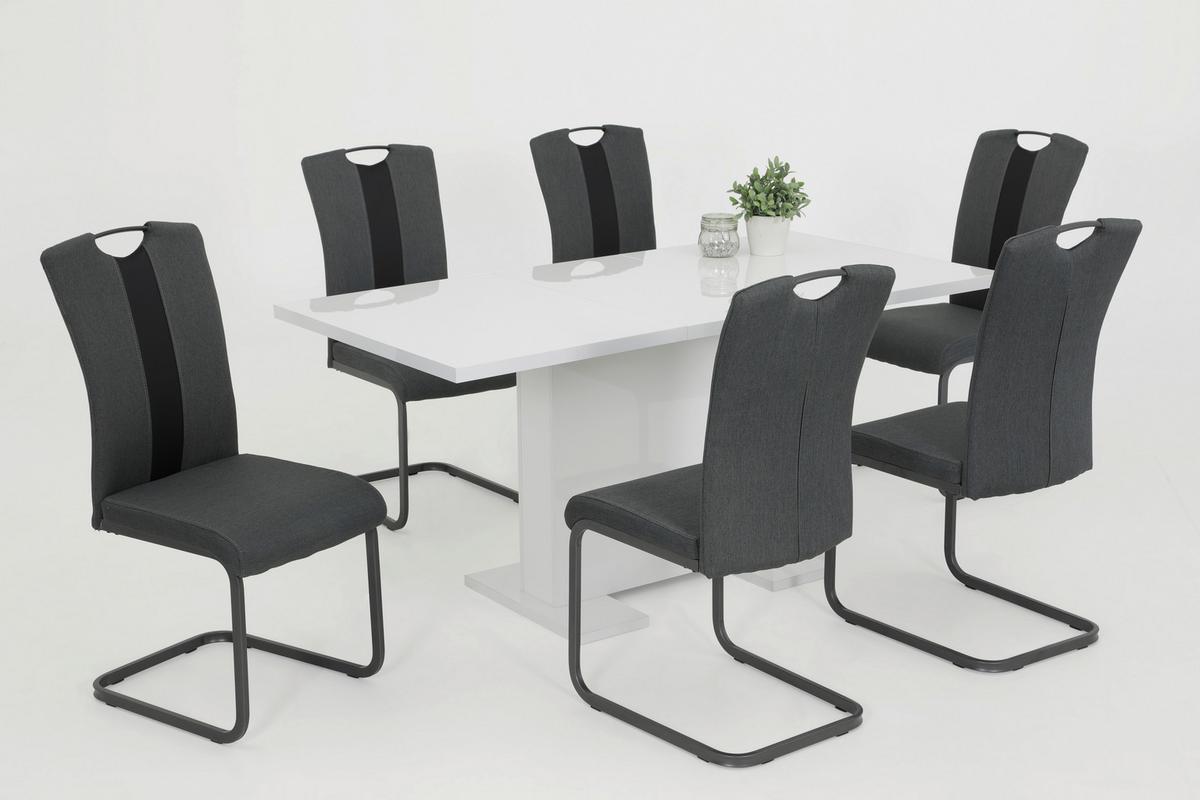 Schwingstuhl Amber Anthrazit/ Grau Gepolstert 4er-Set - Anthrazit/Grau, MODERN, Textil/Metall (43/98/56cm) - MID.YOU