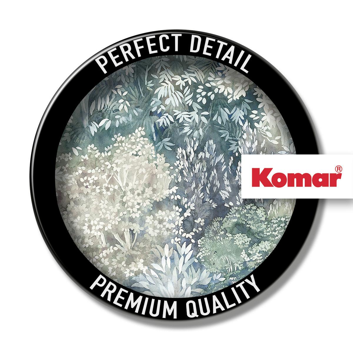 Vliestapete Forêt Enchantée - Türkis/Weiß, Basics (200/250cm) - Komar