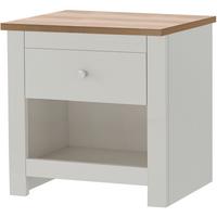 Nachttisch Emerald Creme B: 45 cm - Eichefarben/Creme, Design, Holzwerkstoff (45/46/35cm) - MID.YOU