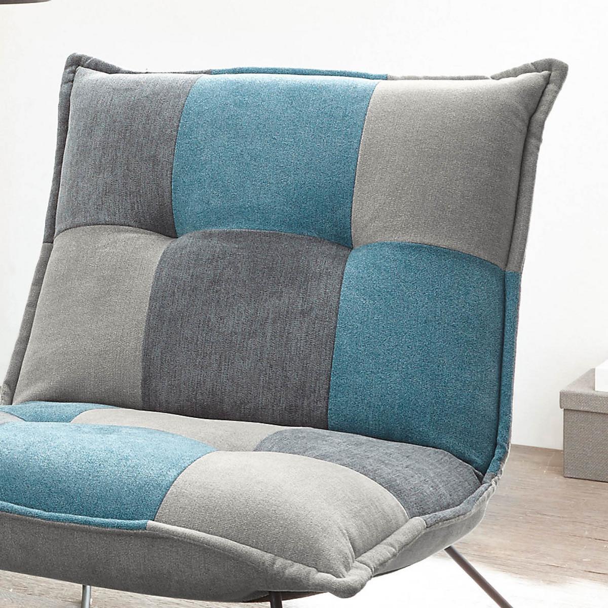 Polstersessel Vico Stoffbezug Schlamm/denim/grau - Blau/Schlammfarben, Basics, Textil/Metall (69/76/86cm) - MID.YOU