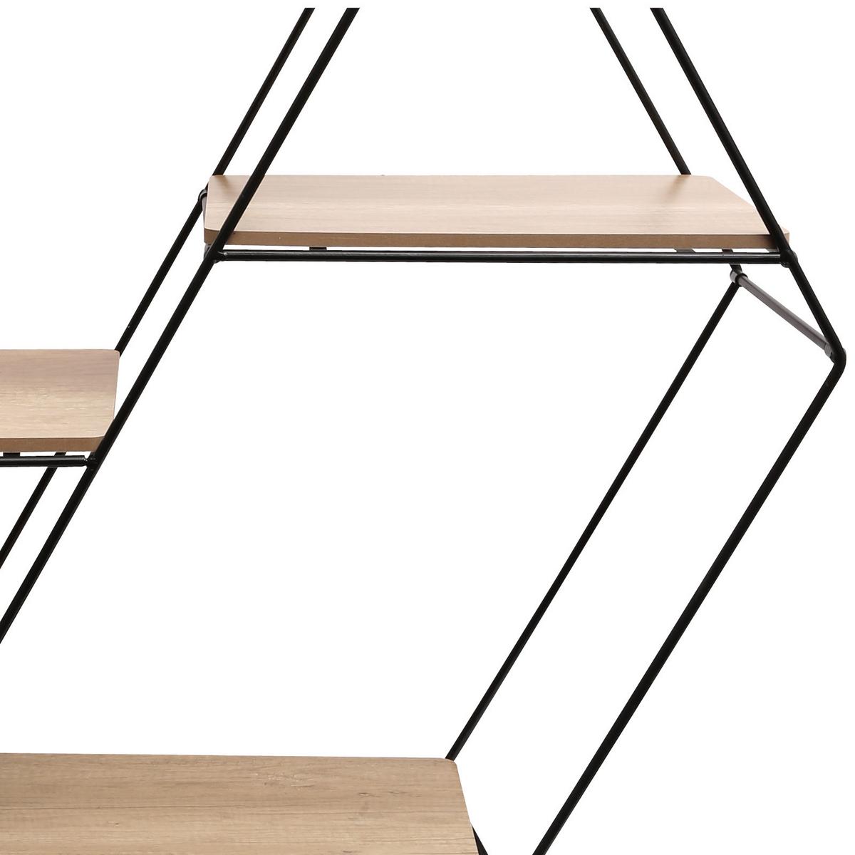 Regal Mailand B: 75 Cm Naturfarben/schwarz - Schwarz/Naturfarben, MODERN, Holzwerkstoff/Metall (75/85/30cm)