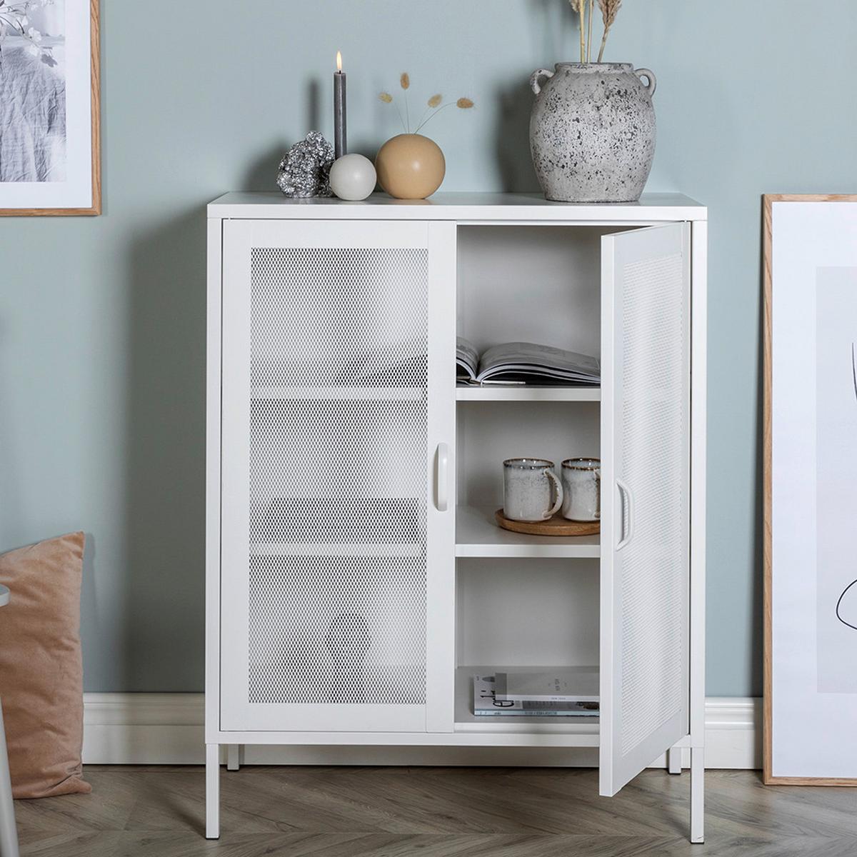 Sideboard Misha - Beige, Design, Metall (80/101,5/40cm) - Livetastic