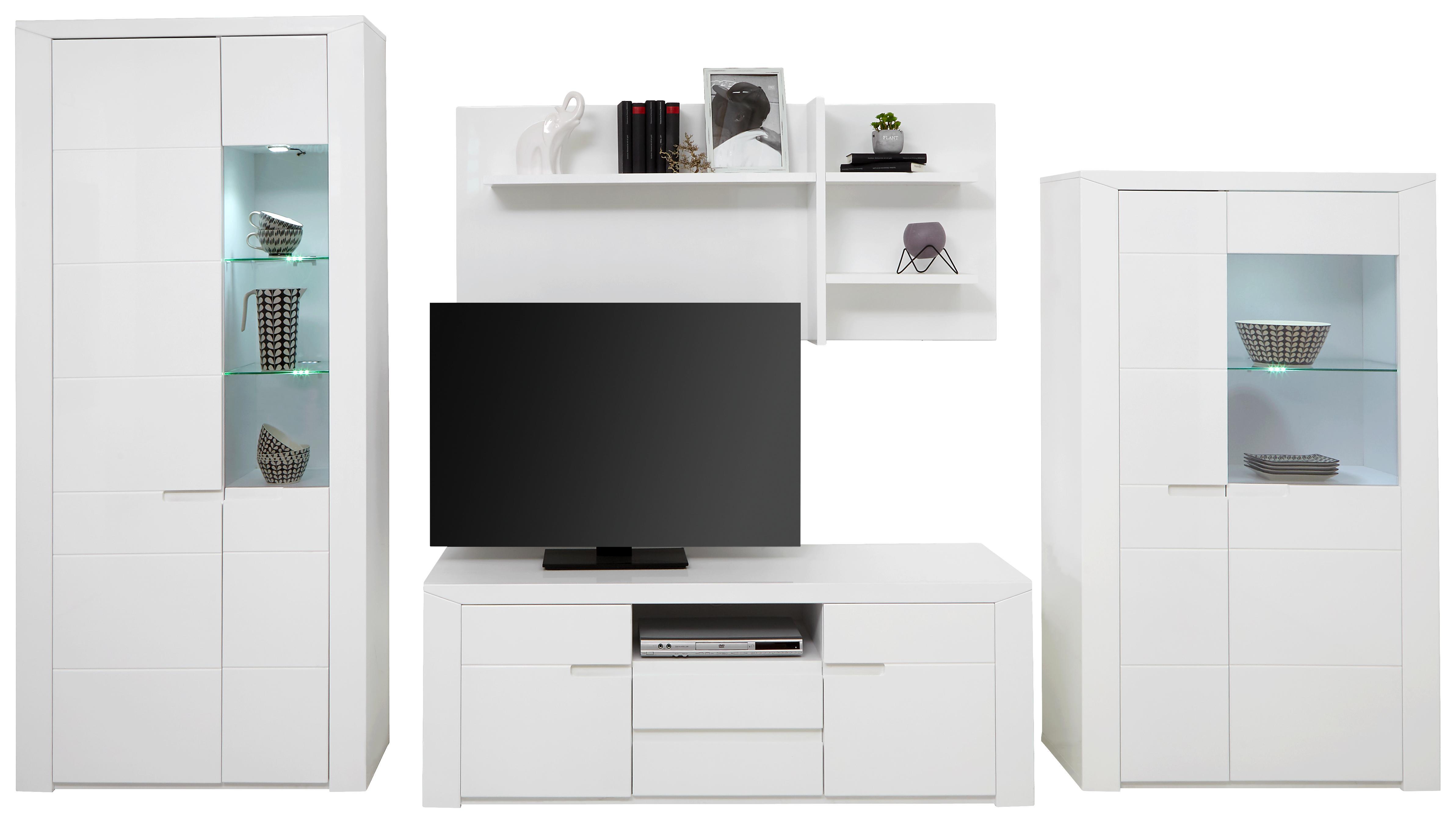 Wohnkombination Bree 4 - Weiß, MODERN, Holzwerkstoff (350/203/49cm)