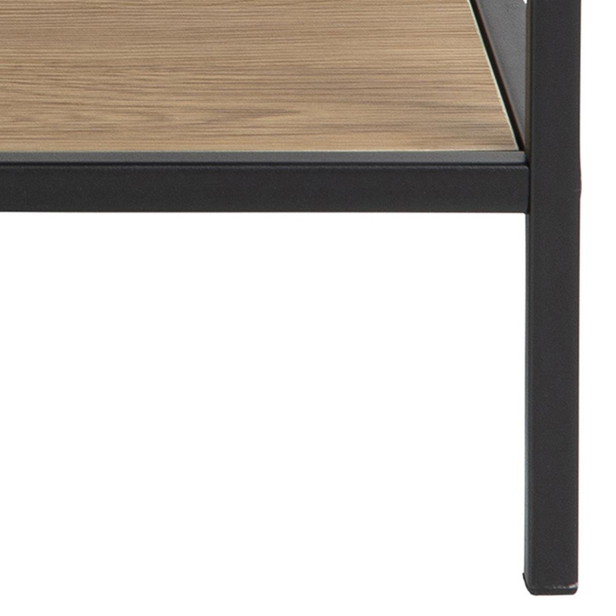 Konferenční stolek SEAFORD  80cm - černá/barvy dubu, Moderní, kov/kompozitní dřevo (80/45/80cm)